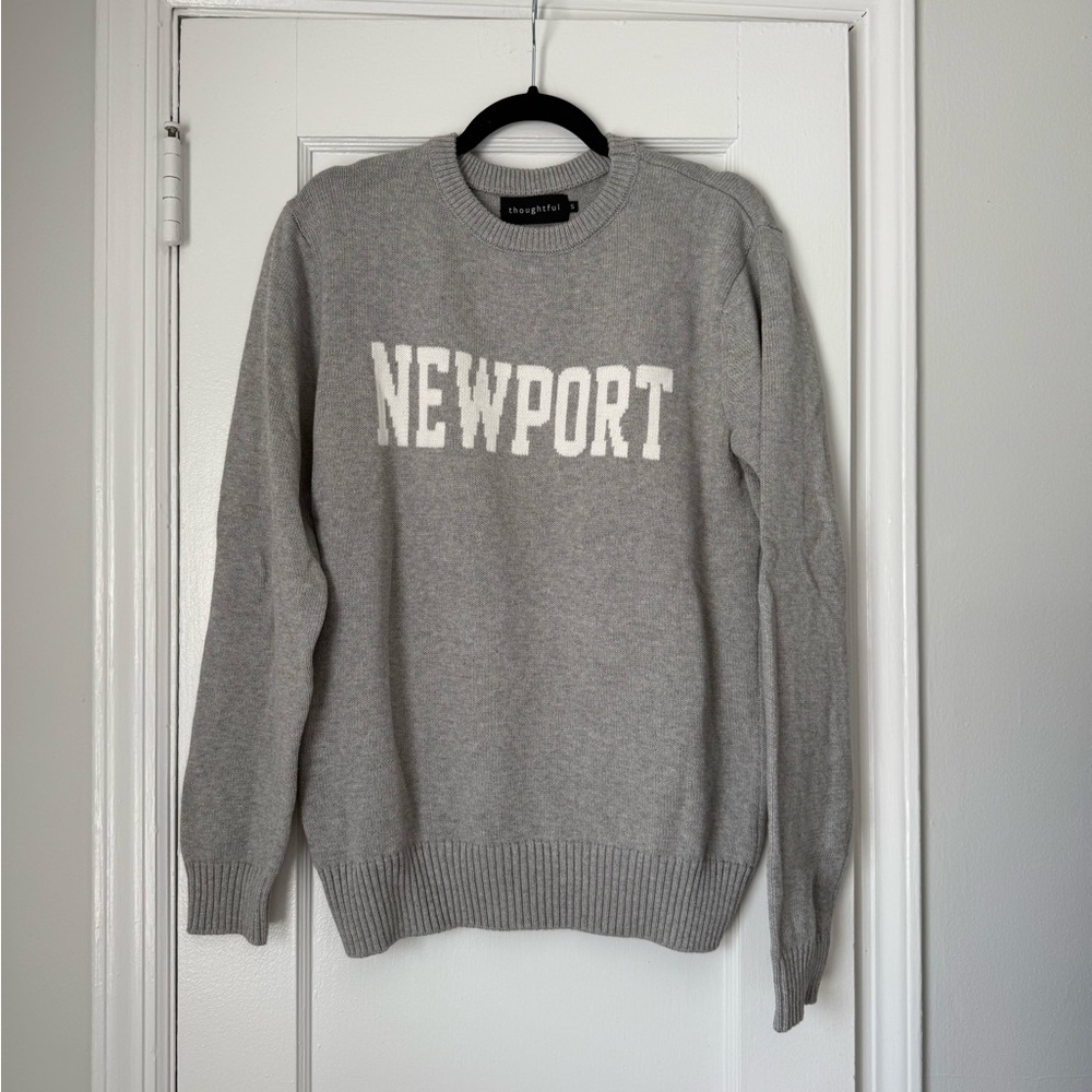Newport Crewneck Sweater - Gray/White